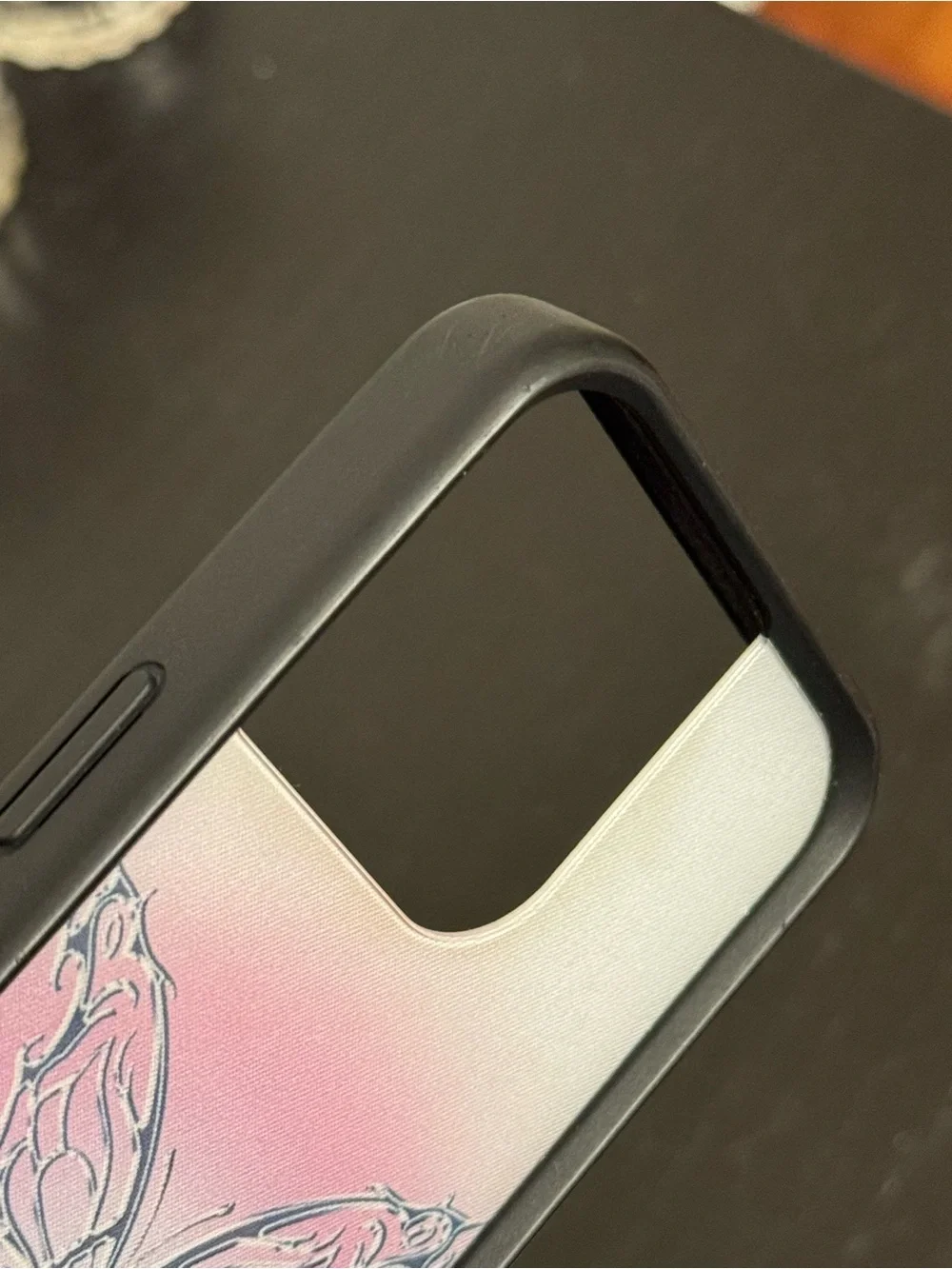 Pink Wildflower Butterfly Gradient Phone Case for iPhone 15 pro